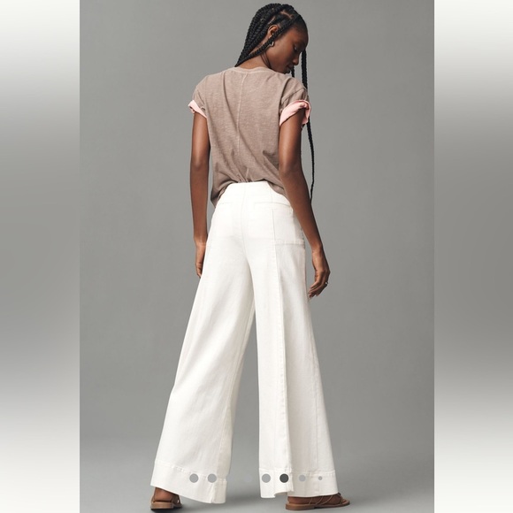 Anthropologie NWT Pilcro Corset Mid-Rise A-Line Wide-Leg Jeans size 26. - Picture 6 of 16